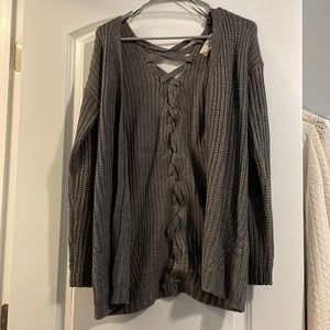 Pink Rose Lck UP back sweater